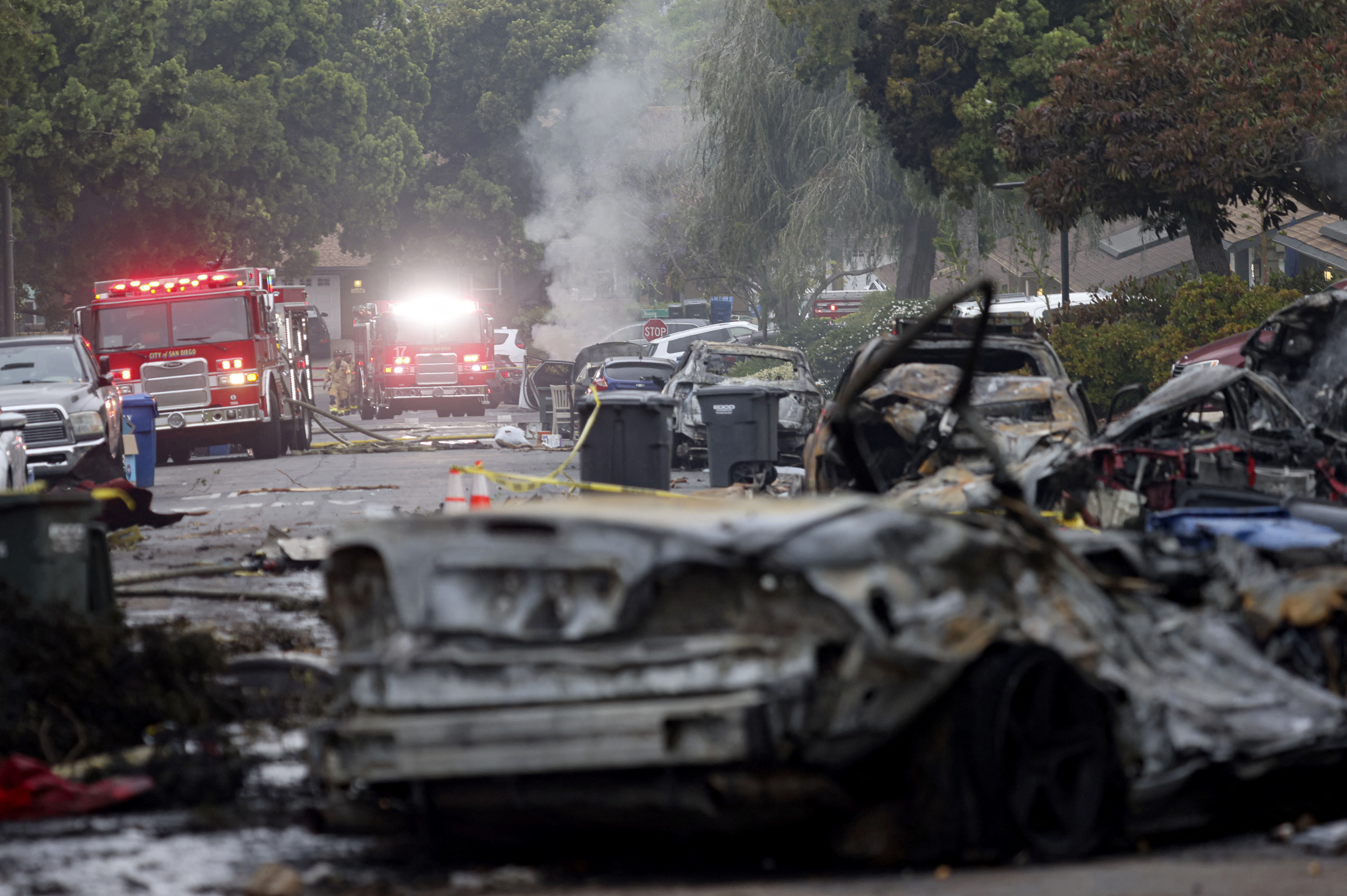 Deadly plane crash sparks massive fire in U.S. San Diego neighborhood
